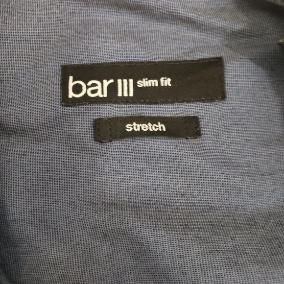 [Bar III] Blue Slim Fit Button Down Dress Shirt - Picture 5 of 7